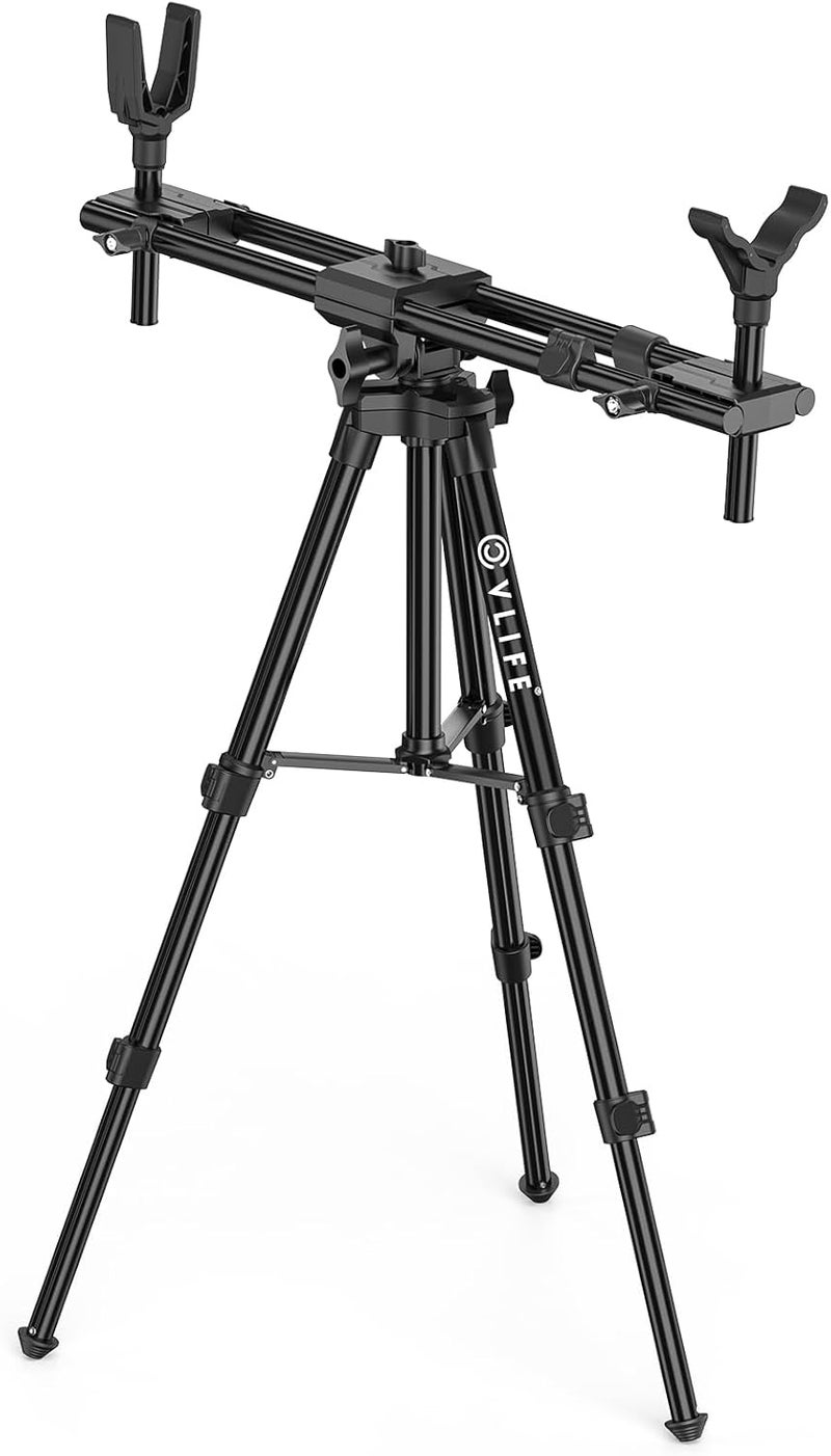 CVLIFE Hunting Rests Shooting Tripod Rifle Hunting Gun Tripod, with Dual Frame and Flexible Orientation, Provide Max Stability for Ground Blinds Shooting Outdoors - Image 1